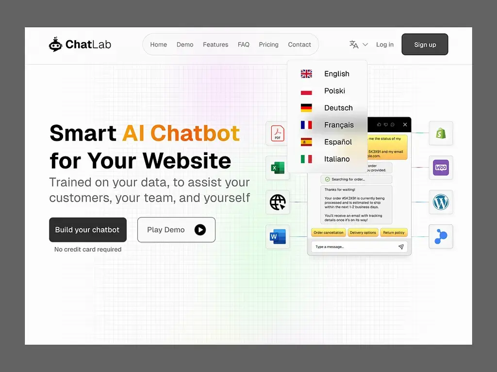 Portfolio project: ChatLab AI SaaS platform redesign - Modern web UI/UX design portfolio showcasing artificial intelligence dashboard and user interface