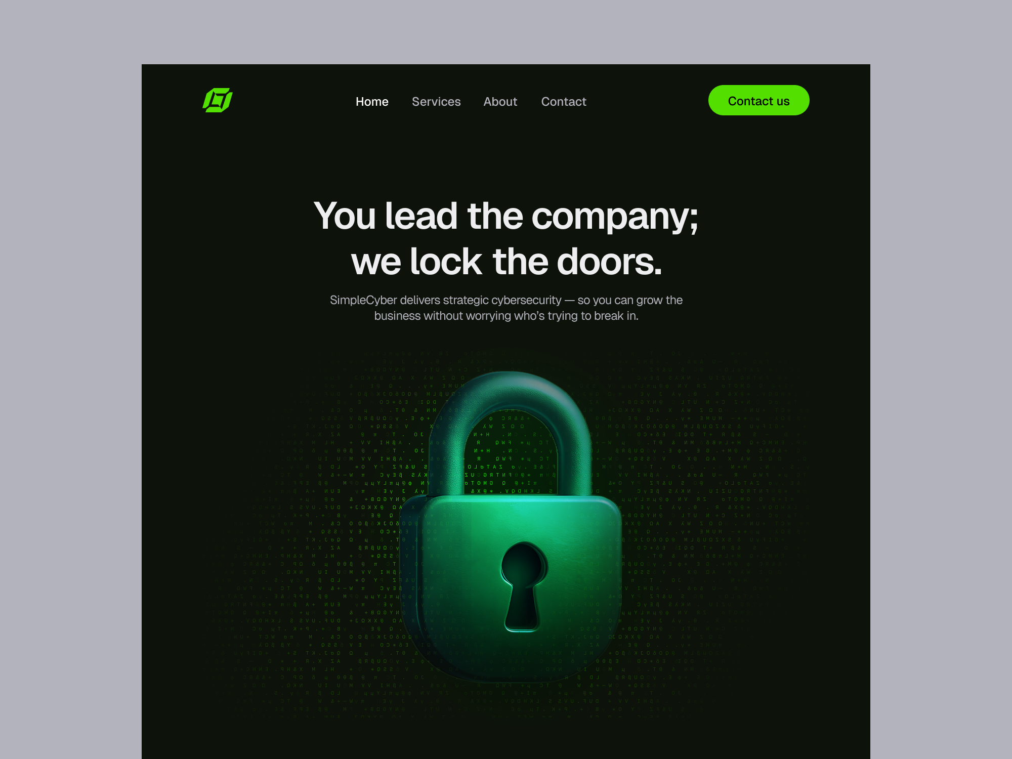 Portfolio project: Cybersecurity agency landing page design - Secure SaaS web portfolio showcasing security-focused UI/UX design, trust-building elements, and professional service presentation